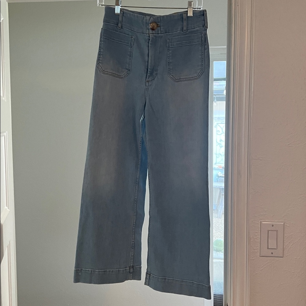 Anthropologie sz 28 Maeve Colette Light Wash Wide Leg Jeans high waisted